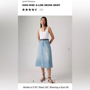 Levi’s premium HIGH-RISE A-LINE DECON SKIRT